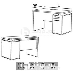 تصویر میز کارمندی مدرن مدل T117 