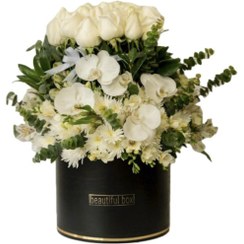 تصویر باکس گل بنفشه – فروشگاه آنلاین گل| تاج گل|باکس گل|دسته گل|سبد گل 