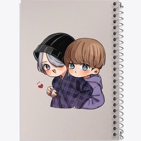 تصویر دفتر نت موسیقی 100 برگ خندالو طرح جیمین و جونگ کوک گروه بی تی اس BTS 