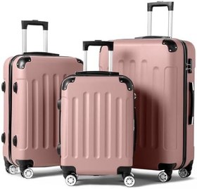 Karl Home 3-Piece Lightweight Luggage Set - TSA Lock, 360° Wheels & Molded Corners (20/24/28 Inch) In Orange