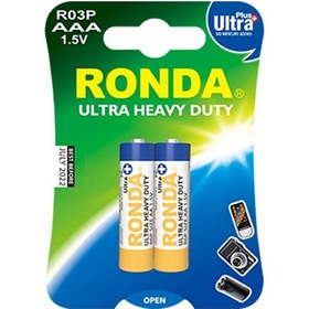 تصویر پک دو تایی باتری نیم قلمی RONDA Ronda Ultra HEAVY DUTY AAA Battery Pack Of 2