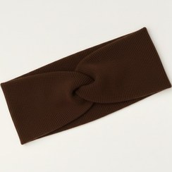 تصویر هدبند کبریتی گره ای دخترانه پنبه ای - قهوه ای - قهوه ای 