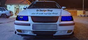 تصویر چراغ جلو اسپرت برند مدرن و جم ساز طرح BMW مولتی کالر مناسب برای سمند بسته دو عددی - جم ساز / داخل فابریک ( کروم ) 