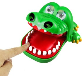 تصویر بازی انگشتی تمساح جالب 15 سانتی‌متری برند generic Funny Novelty Crocodile Finger Game 15cm