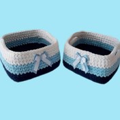 تصویر ست سبد وسایل کودک مدل تریکو قلاب بافی 