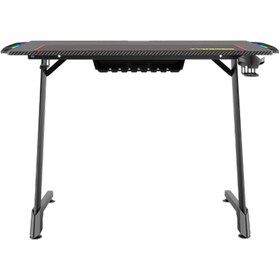 تصویر میز گیمینگ تویستد مایندز مدل TWISTED MINDS DESK Z SHAPED TM-Z RGB CARBON FIBER-1060 