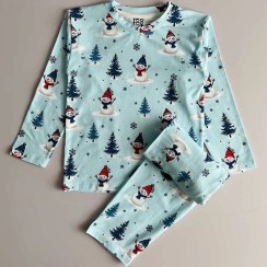 تصویر ست آستین بلند آدم برفی روشن 