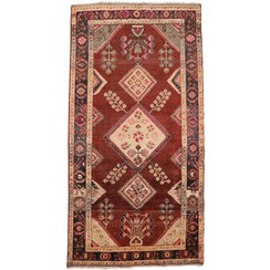 تصویر فرش قدیمی دستباف چهار و نیم متری طرح لچک ترنج کد 4020235 