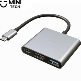 تصویر تبدیل تایپ سی به HDMI/USB/PD مینی تک 