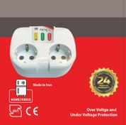 تصویر محافظ برق نیکولا یخچالی ۲متری 2-socket refrigerator protector with ground connection