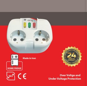 تصویر محافظ برق نیکولا یخچالی ۱/۵متری 2-socket refrigerator protector with ground connection