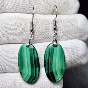 تصویر گوشواره سنگ طبیعی مالاکیت معدنی کد 36702 