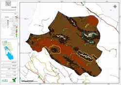 تصویر عنوان نقشه:نقشه نهایی زون های مناسب برای فعالیتهای کوهستانی استان فارس شهرستان اقلید 