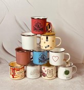 تصویر ماگ لعابی طرحدار لبه استیل اورجینال کد 2712 