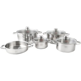 تصویر سرویس پخت‌وپز 9 پارچه پارس استیل Pars Steel 09 Cookware Set 9 Pcs