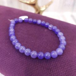 تصویر دستنبد دخترانه کشی سنگ آماتیس بنفش Purple amethyst bracelet for girls