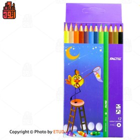 تصویر مداد رنگی 12 رنگ فکتیس با جعبه مقوایی 