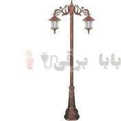 تصویر چراغ دوشاخه حیاطی و پارکی تکشیدفام مدل ویکتوریا کمرباریک کد 91215-15-8224 