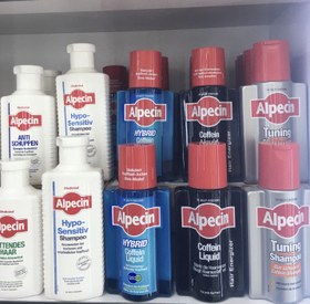 تصویر فروش عمده شامپو ها و محلول های آلپسین 250 و 200 میلی Alpecin shampoos and liquids 