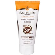 تصویر ضد آفتاب روشن کننده سان سیف مناسب انواع پوست spf50 بژ روشن ، محافظت ۲ ا Sunsafe Sunsafe