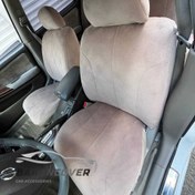 تصویر روکش صندلی نیسان ماکسیما مخمل طرح جارویی رنگ کرم 