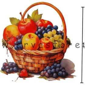 تصویر برچسب حرارتی لباس مدل سبد میوه 