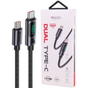 تصویر کابل دو سر تایپ سی فست شارژ 100 وات یسیدو CA158 طول 1.2 متر Yesido CA158 Type-C To Type-C 1.2m Fast Charging Cable