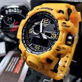 تصویر ساعت مچی جی شاک (جیشاک G-Shock) دو موتوره(دو زمانه) (آنالوگ و دیجیتال) فول اسپرت زرد 