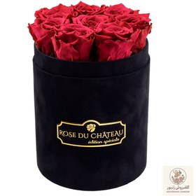 تصویر Pink Eternal Roses in a Small Black Flocked Box | کد: ZNB-1J21 