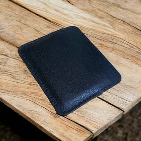 تصویر جا کارتی چرمی دست دوز مشکی 