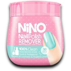 تصویر دستمال مرطوب لاک پاک‌کن قوطی 40 برگ نینو Nail Polish Remover Wet Wipes Tin 40 Sheets Nino