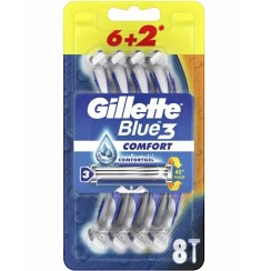 تصویر خود تراش ‏ژیلت بلو تری کامفورت 8 عددی Gillette Blue 3 comfort Blades Pack of 8
