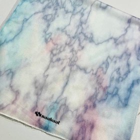 تصویر حوله طرح ماربل نیلی 