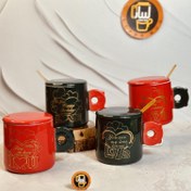 تصویر ماگ دسته گرد طرح لاو کد 2146 