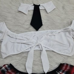 تصویر ست کاستوم دانش آموزی زنانه فانتزی ۴ تکه کد D137 Women's lingerie