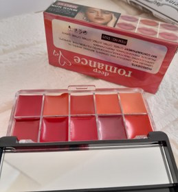 تصویر پلت رژلب 10 رنگ رومنس 