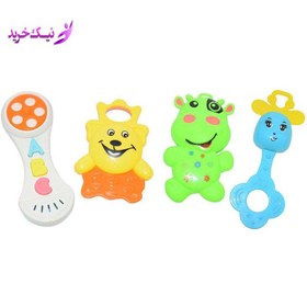 تصویر ست جغجغه طرح شیشه شیر کودک سایز متوسط کاکا بی بی rattle code:28213