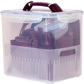 تصویر ست پیک نیک 6 نفره لیمون مدل 106 - صورتی خاکستری 