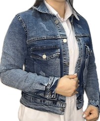 تصویر کت کراپ وارداتی جین آبی پررنگ imported-dark-blue-denim-crop-coat