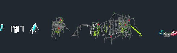 تصویر ابجکت سه بعدی وسایل بازی کودکان در پارک 
