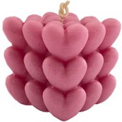 تصویر شمع دست ساز مدل روبیک قلبی 