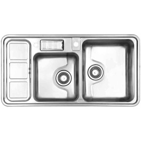 تصویر سینک استیل البرز مدل R-813 توکار با جامایع Steel Alborz 813-R Inset Sink