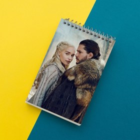 تصویر دفتر یادداشت خندالو طرح دنریس تارگرین و جان اسنو گیم اف ترونز Game of Thrones 
