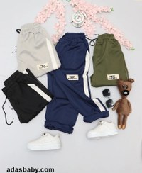 تصویر شلوار راحتی پسرانه نوارکنفی مشکی سایز ۷۰ تا ۹۰ 