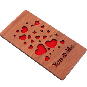 تصویر پاکت پول چوبی طرح دار 90x180mm 