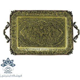 تصویر سرویس چای خوری قلمزنی اصفهان با طرح صورت 
