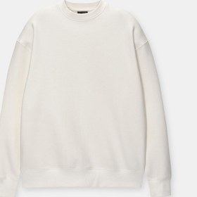 تصویر سویشرت مردانه پل اند بیر رنگ فندقی مدل PULL&BEAR Basic round neck sweatshirt 