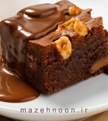 تصویر کیک کافی شاپی شکلاتی با کرم فندق 