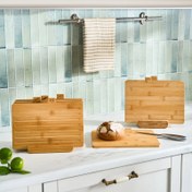 تصویر ست تخته گوشت 3تایی4 پارچه بامبو استند آرل Karaca Arel Karaca Arel 4 Parça Kesme Tahtası