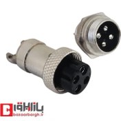 تصویر کانکتور نظامی فلزی GX16 ۴ پین قطر ۱۶ میلیمتر 